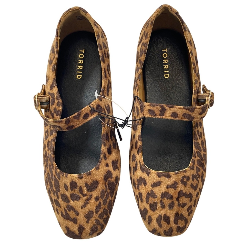 Torrid Womens Leopard Print Mary Jane Flats Wide Width Brown Animal Print 8WW